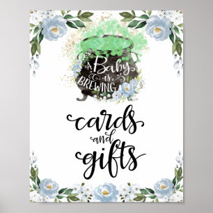 Karten und Geschenke Halloween-Baby-Shower-Schild Poster
