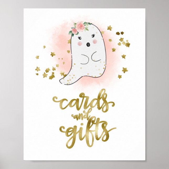 Karten und Geschenke Halloween Girl Baby Duschzeic Poster (Vorne)