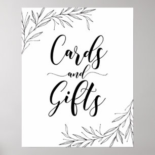 Karten und Geschenke handgezeichnete Zweige Poster