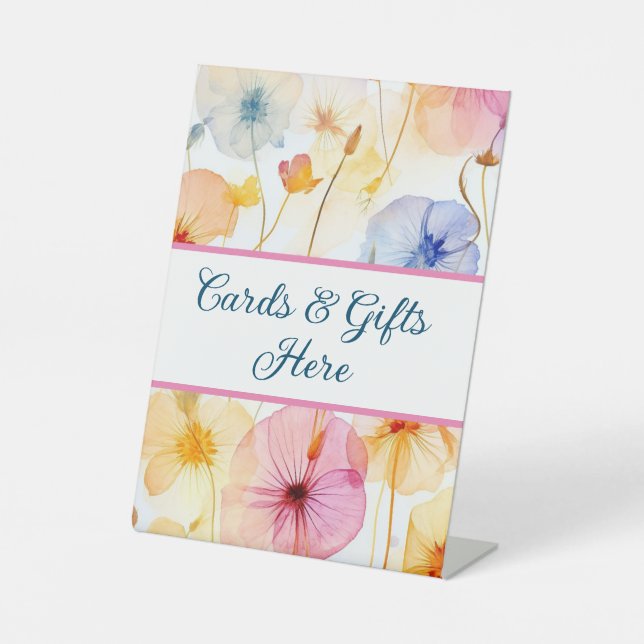 Karten und Geschenke hier Hochzeitsgeschenk Tafel Sockelschild (Vorderseite)