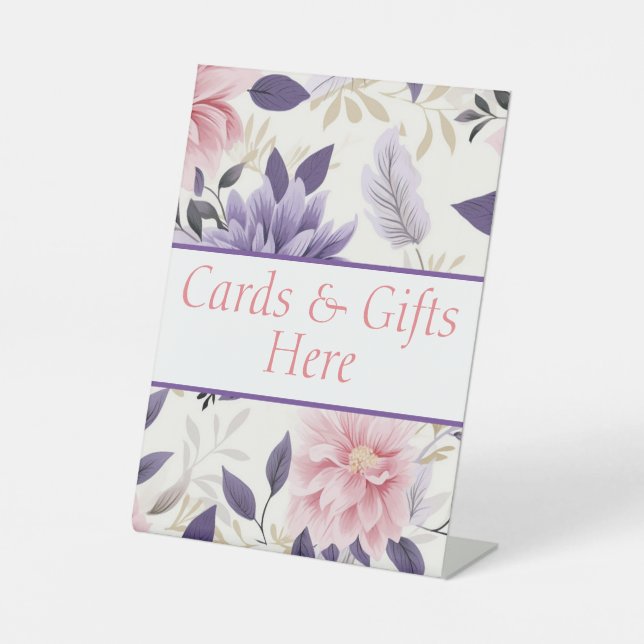 Karten und Geschenke hier Hochzeitsgeschenk Tafel Sockelschild (Vorderseite)