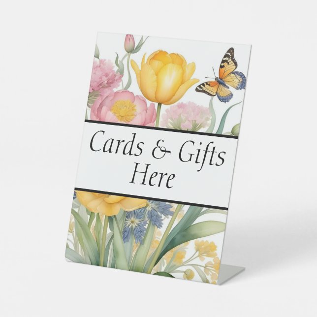 Karten und Geschenke hier Hochzeitsgeschenk Tafel Sockelschild (Vorderseite)