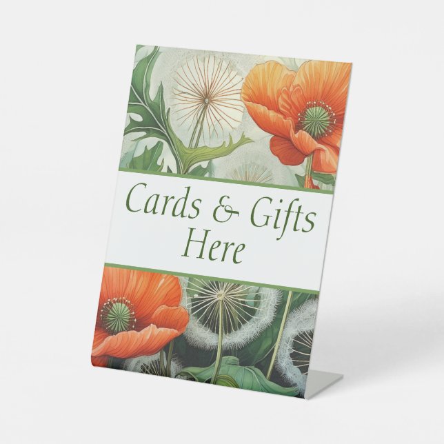 Karten und Geschenke hier Hochzeitsgeschenk Tafel Sockelschild (Vorderseite)