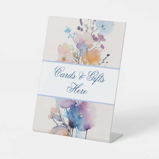 Karten und Geschenke hier Hochzeitsgeschenk Tafel Sockelschild (Vorderseite)