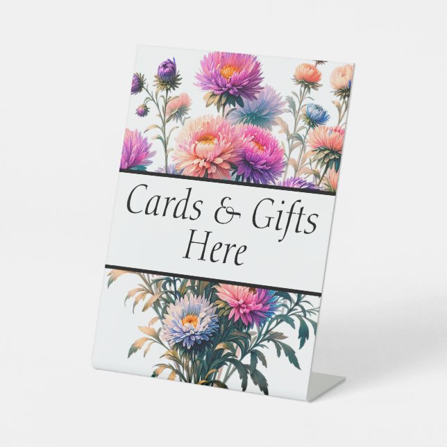 Karten und Geschenke hier Hochzeitsgeschenk Tafel Sockelschild (Vorderseite)