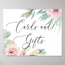 Karten und Geschenke. Hochzeit von Wasserfarben Poster