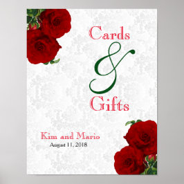 Karten und Geschenke - Hochzeiten in tiefer Rote R Poster