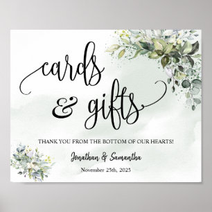 Karten und Geschenke Hochzeitsempfang Eukalyptus-Z Poster