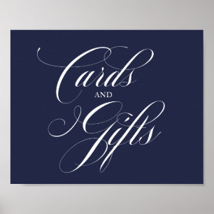 Karten Und Geschenke Hochzeitsschild Navy Blau Kal Poster