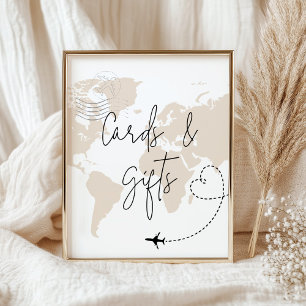 Karten und Geschenke Karte Flugzeug Babyduschplaka Poster