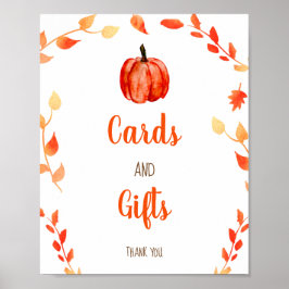 Karten und Geschenke Kleine Pumpkin Fall Babydusch Poster