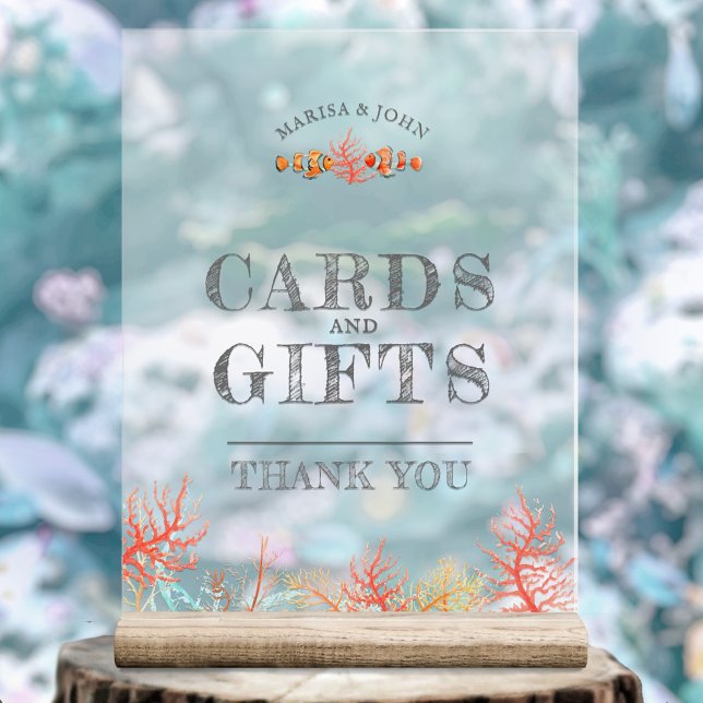 Karten und Geschenke Korallen und Fische Aquarellf Acrylschild (Von Creator hochgeladen)