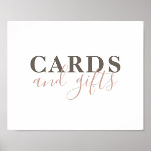 Karten und Geschenke. Moderne, einfache Typografie Poster