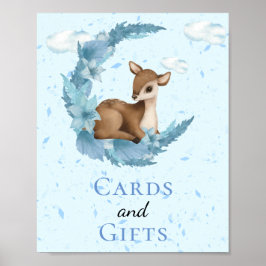 Karten und Geschenke Moon Little Bambi Blue Clouds Poster