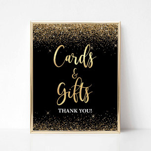 Karten und Geschenke Party Unterschreiben Schwarz  Poster