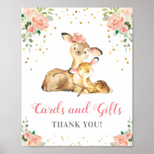 Karten und Geschenke Reh Ricke Mädchen Wald Baby S Poster