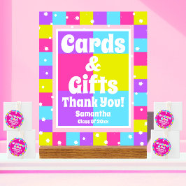 Karten und Geschenke Retro Neon Graduierungsparty Acrylschild