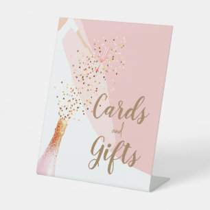Karten und Geschenke Rosé Brautparty Sockelschild