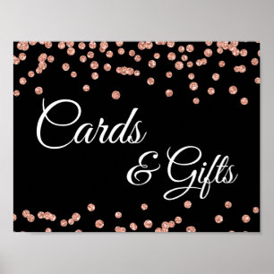 Karten und Geschenke Rose Gold Glitzer Confetti Bl Poster