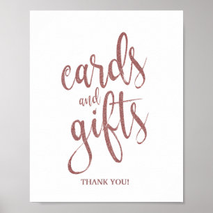 Karten und Geschenke Rose Gold Glitzer Hochzeit Poster