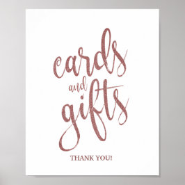 Karten und Geschenke Rose Gold Glitzer Hochzeit Poster