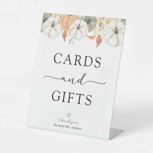 Karten und Geschenke Rustikale Herbstsignatur Sockelschild (Vorderseite)