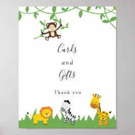 Karten und Geschenke Safari Baby Duschtiere Jungle Poster