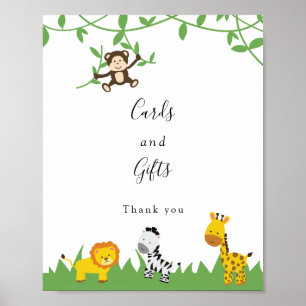 Karten und Geschenke Safari-Baby-Party Dschungelti Poster