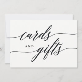 Karten und Geschenke Schild - Moderne Schrift