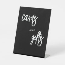 Karten und Geschenke Schwarz-Weiß-Hochzeitstisch