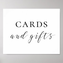 Karten und Geschenke. Schwarzweißzeichen Poster