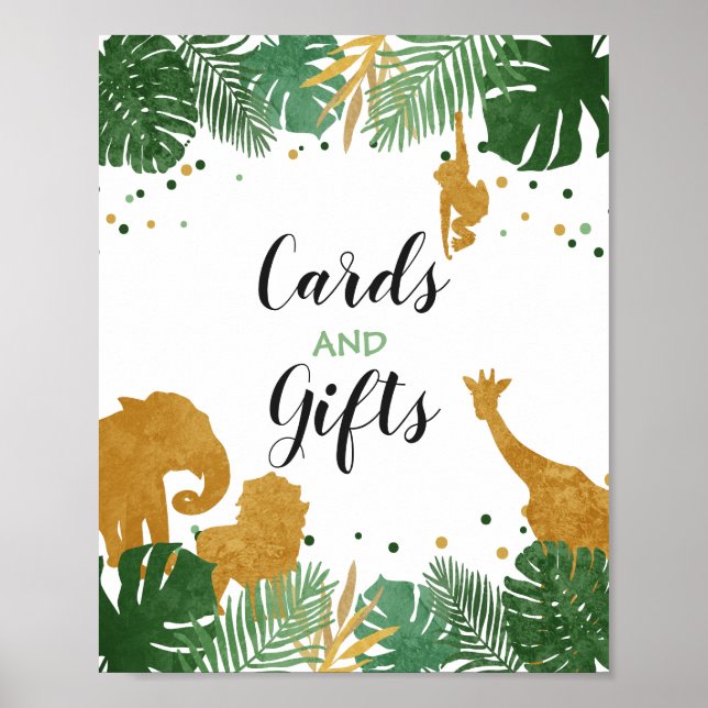 Karten und Geschenke Sign Zoo Jungle Gift Tischdek Poster (Vorne)