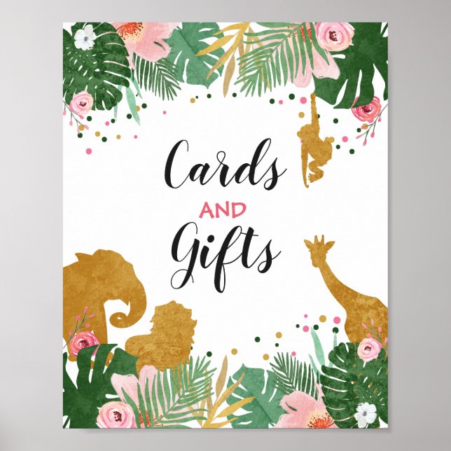 Karten und Geschenke Sign Zoo Jungle Gift Tischdek Poster (Vorne)