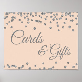Karten und Geschenke Silver Imitate Glitzer Confet Poster