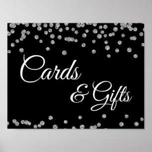 Karten und Geschenke Silver Imitate Glitzer Confet Poster