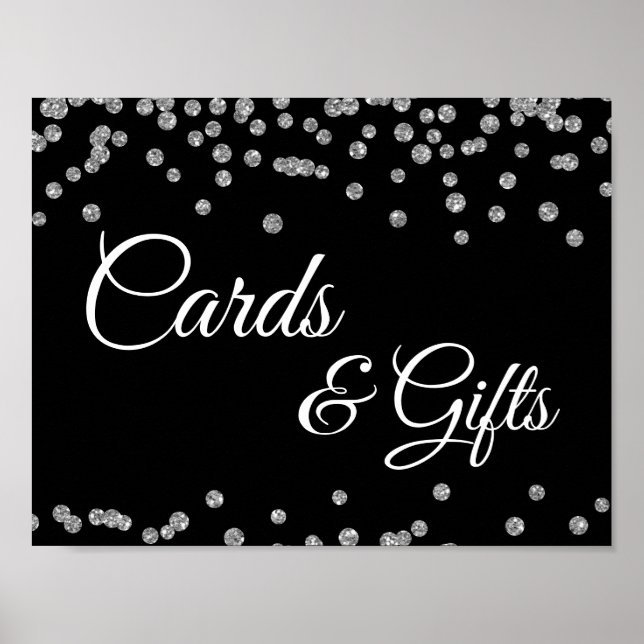 Karten und Geschenke Silver Imitate Glitzer Confet Poster (Vorne)