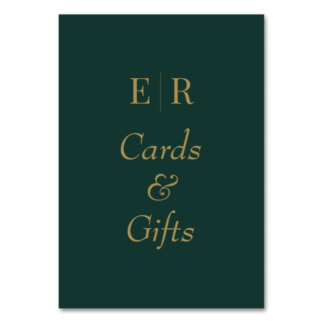 Karten und Geschenke Smaragdgrüne Tafelsignierung (Vorderseite)