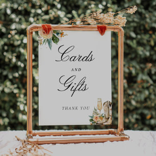 Karten und Geschenke Stiefel Bubbly Brautparty sig Poster