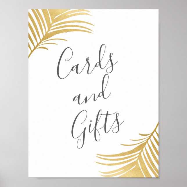 Karten und Geschenke Strand Hochzeit Sign Gold Pal Poster (Vorne)