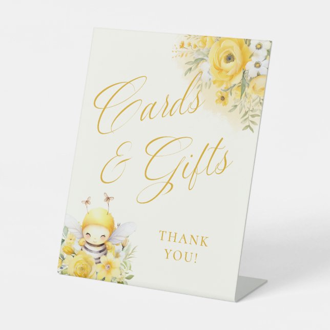 Karten und Geschenke Süßhonigbiene Sockelschild (Vorderseite)