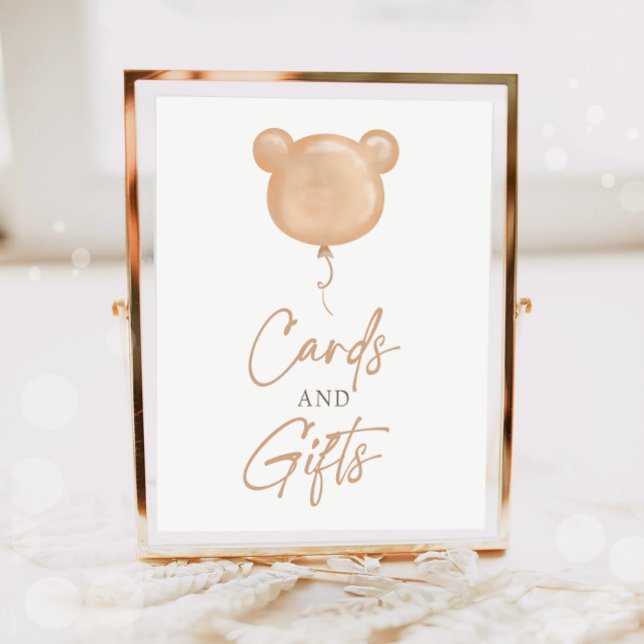 Karten und Geschenke Teddybär-Ballon Boho Geburtst Poster (Von Creator hochgeladen)