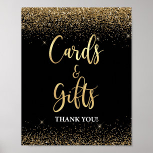Karten und Geschenke Unterschreiben Black & Gold G Poster