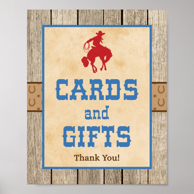 Karten und Geschenke Unterzeichnen Western Cowboy  Poster (Vorne)