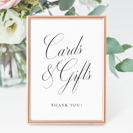 Karten und Geschenke Vintage Elegance Script Hochz Poster