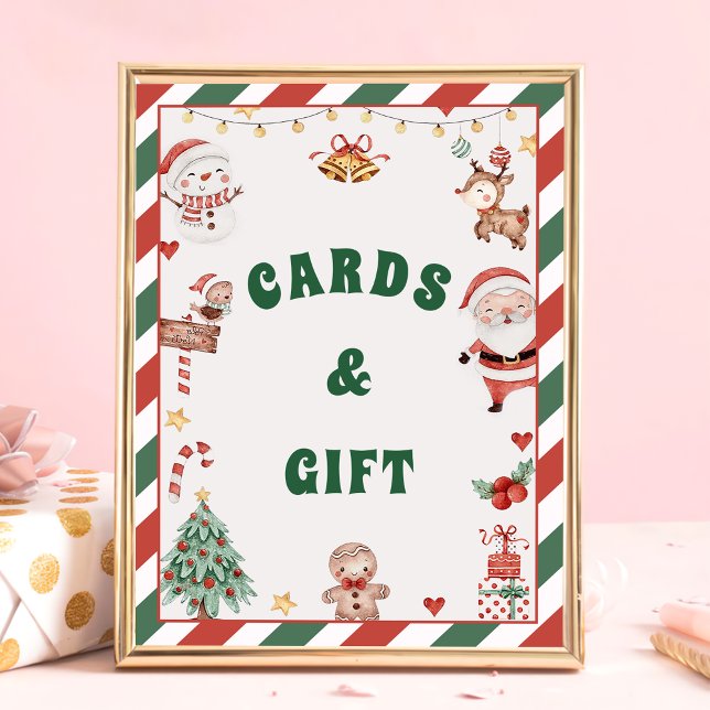 "Karten und Geschenke" Weihnachtsfeiertag Zeichen Poster (Von Creator hochgeladen)