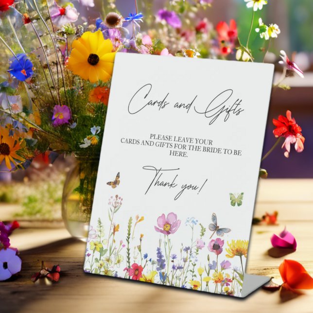 Karten und Geschenke Wildblume Schmetterlinge Brau Sockelschild (Von Creator hochgeladen)