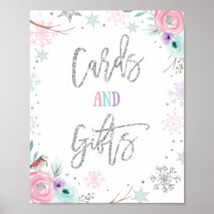 Karten und Geschenke Winter Onederland Girl Geburt Poster