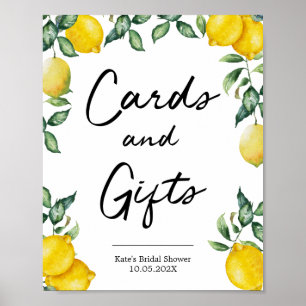 Karten und Geschenke Zitronen Plakat Schild