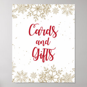 Karten und Geschenke zum Geburtstag Rot und Gold S Poster