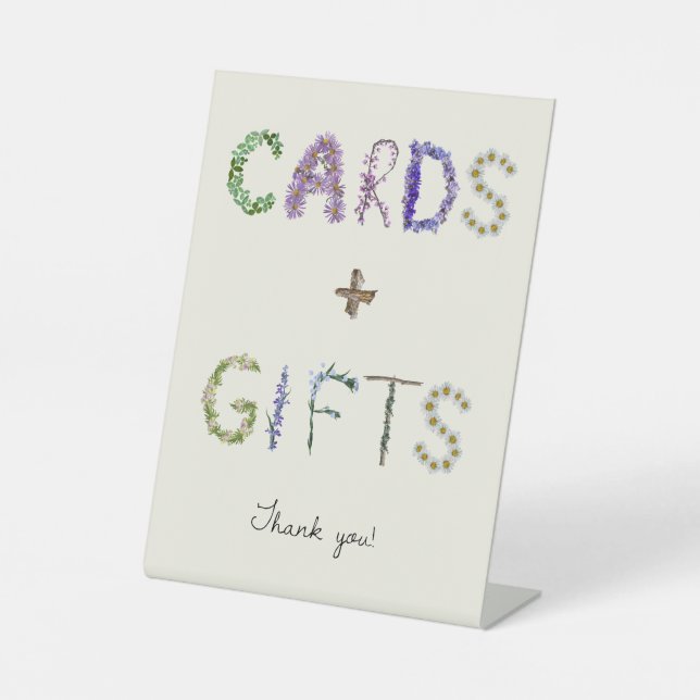 Karten und Geschenke zum Thema Wildblume Sockelschild (Vorderseite)